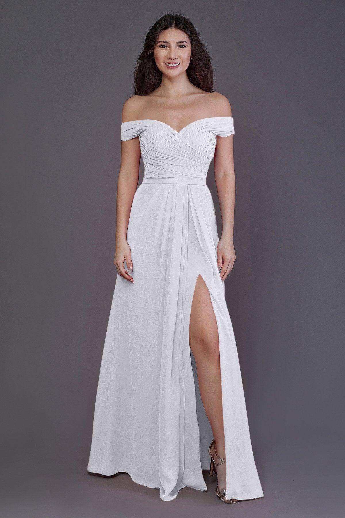 Sheath-Column Floor Length Chiffon Bridesmaid Dress PR3536PS - COCOMELODY